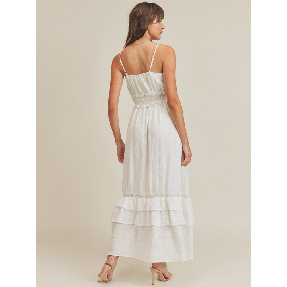 Florence Cotton Ruffle Midi Dress - Picture 2 of 4